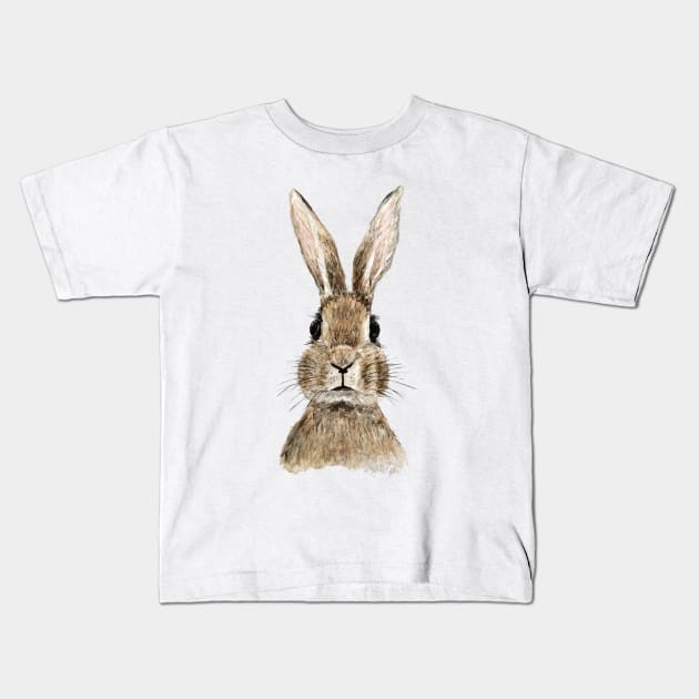 cute innocent rabbit watercolor Kids T-Shirt by colorandcolor